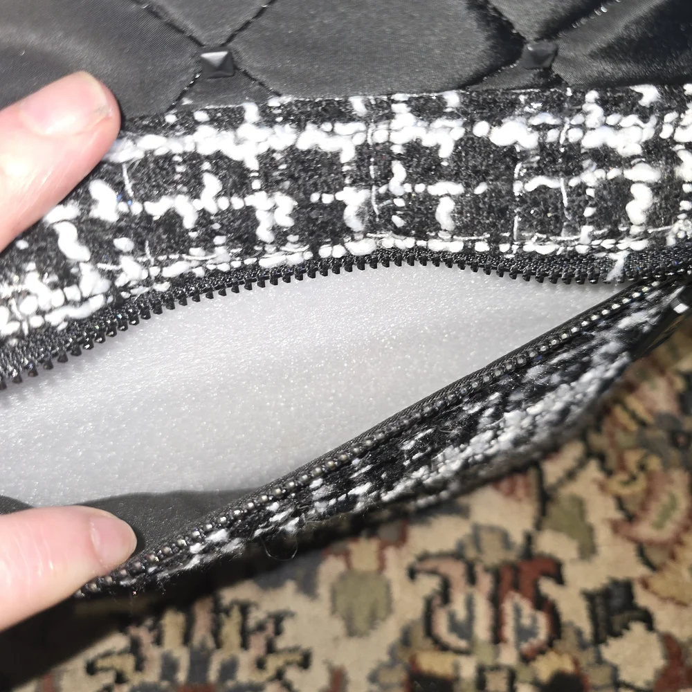 Badgley Mischka Black and White Quilted Backpack